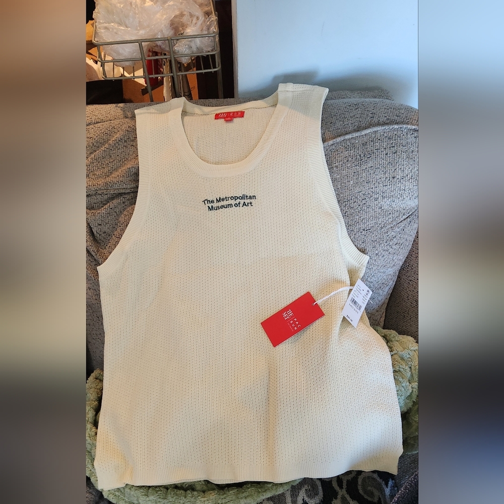 Pacsun Metropolitan Museum of Art Cream Women's Sleeveless T-Shirt Size M